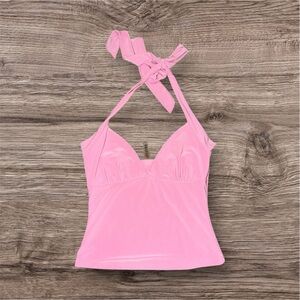 Elegant Pink Halter Neck Camisole